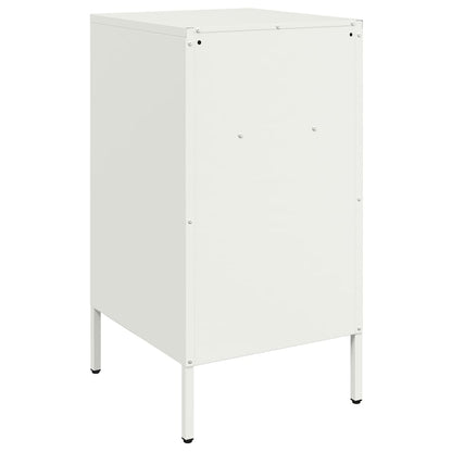 vidaXL Tables de chevet 2 pcs Blanc 36x39x68 cm Acier