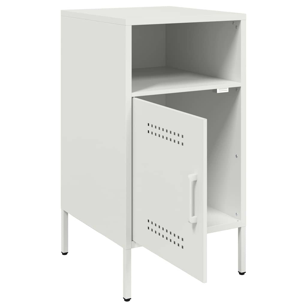 vidaXL Tables de chevet 2 pcs Blanc 36x39x68 cm Acier