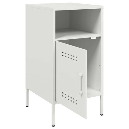 vidaXL Tables de chevet 2 pcs Blanc 36x39x68 cm Acier