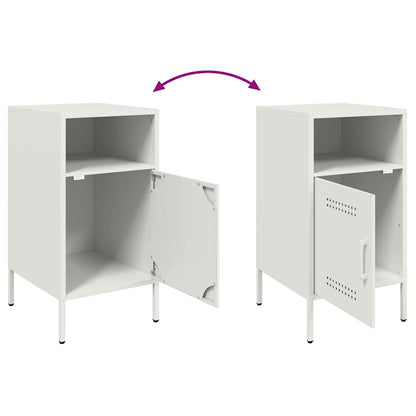 vidaXL Tables de chevet 2 pcs Blanc 36x39x68 cm Acier