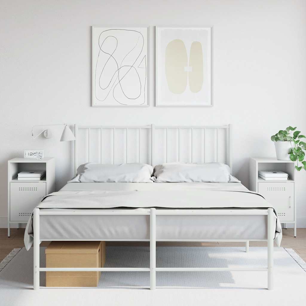 vidaXL Tables de chevet 2 pcs Blanc 36x39x68 cm Acier