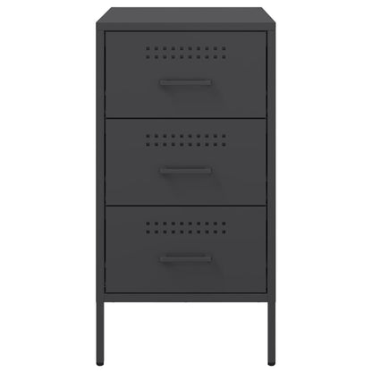 vidaXL Nachttisch Schwarz 36x39x68 cm Stahl