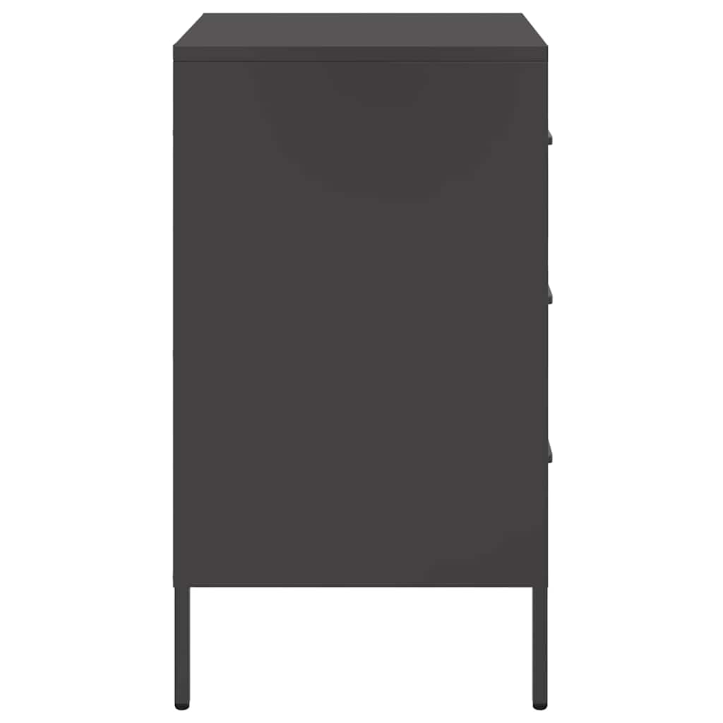 vidaXL Nachttisch Schwarz 36x39x68 cm Stahl
