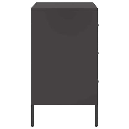 vidaXL Nachttisch Schwarz 36x39x68 cm Stahl