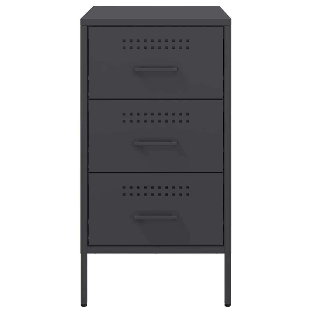 vidaXL Nachttische 2 Stk. Schwarz 36x39x68 cm Stahl