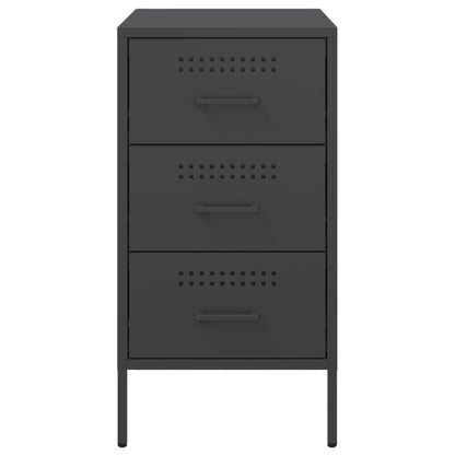 vidaXL Nachttische 2 Stk. Schwarz 36x39x68 cm Stahl