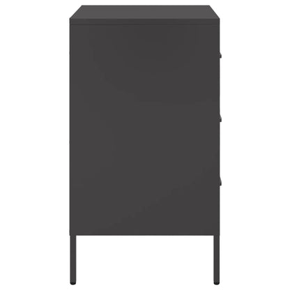 vidaXL Nachttische 2 Stk. Schwarz 36x39x68 cm Stahl