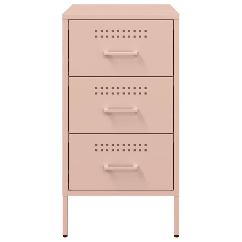 vidaXL Nachttische 2 Stk. Rosa 36x39x68 cm Stahl