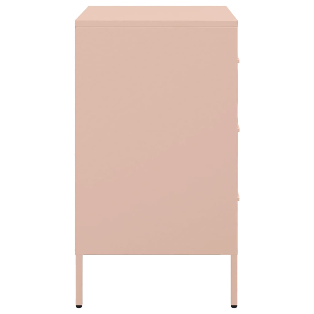 vidaXL Nachttische 2 Stk. Rosa 36x39x68 cm Stahl