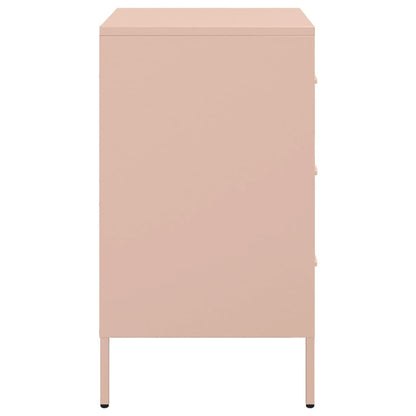 vidaXL Nachttische 2 Stk. Rosa 36x39x68 cm Stahl