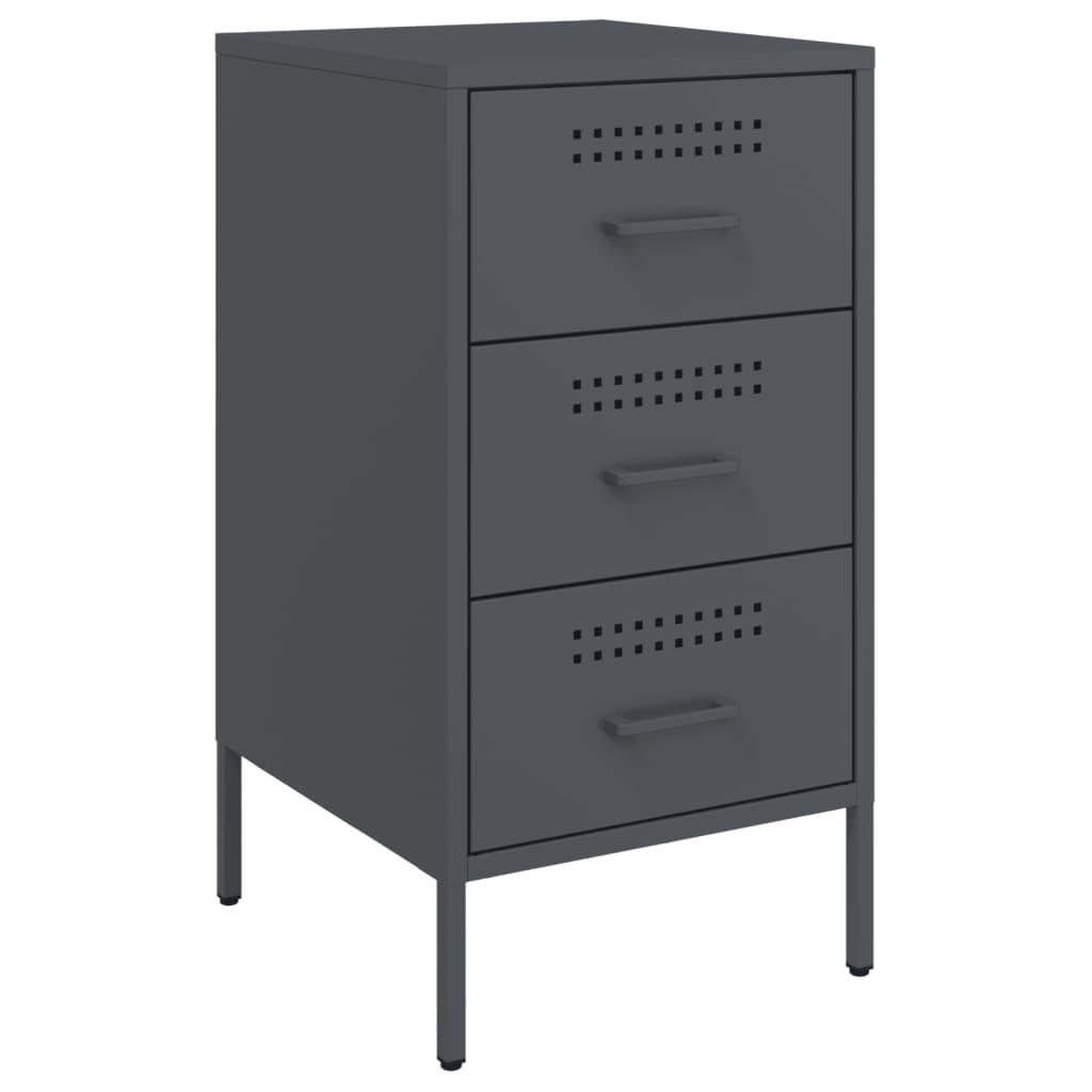 vidaXL Table de chevet anthracite 36x39x68 cm acier