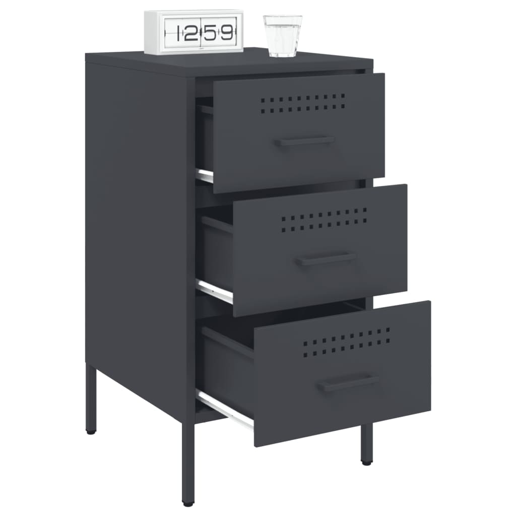 vidaXL Table de chevet anthracite 36x39x68 cm acier