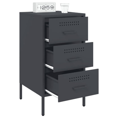 vidaXL Table de chevet anthracite 36x39x68 cm acier