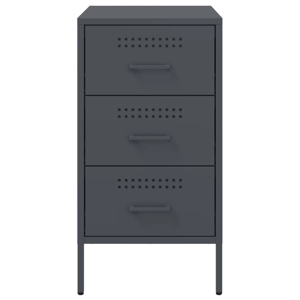 vidaXL Table de chevet anthracite 36x39x68 cm acier