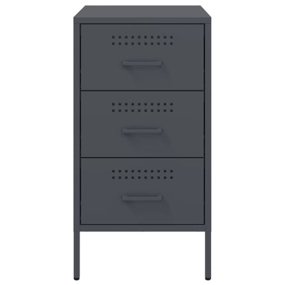 vidaXL Table de chevet anthracite 36x39x68 cm acier