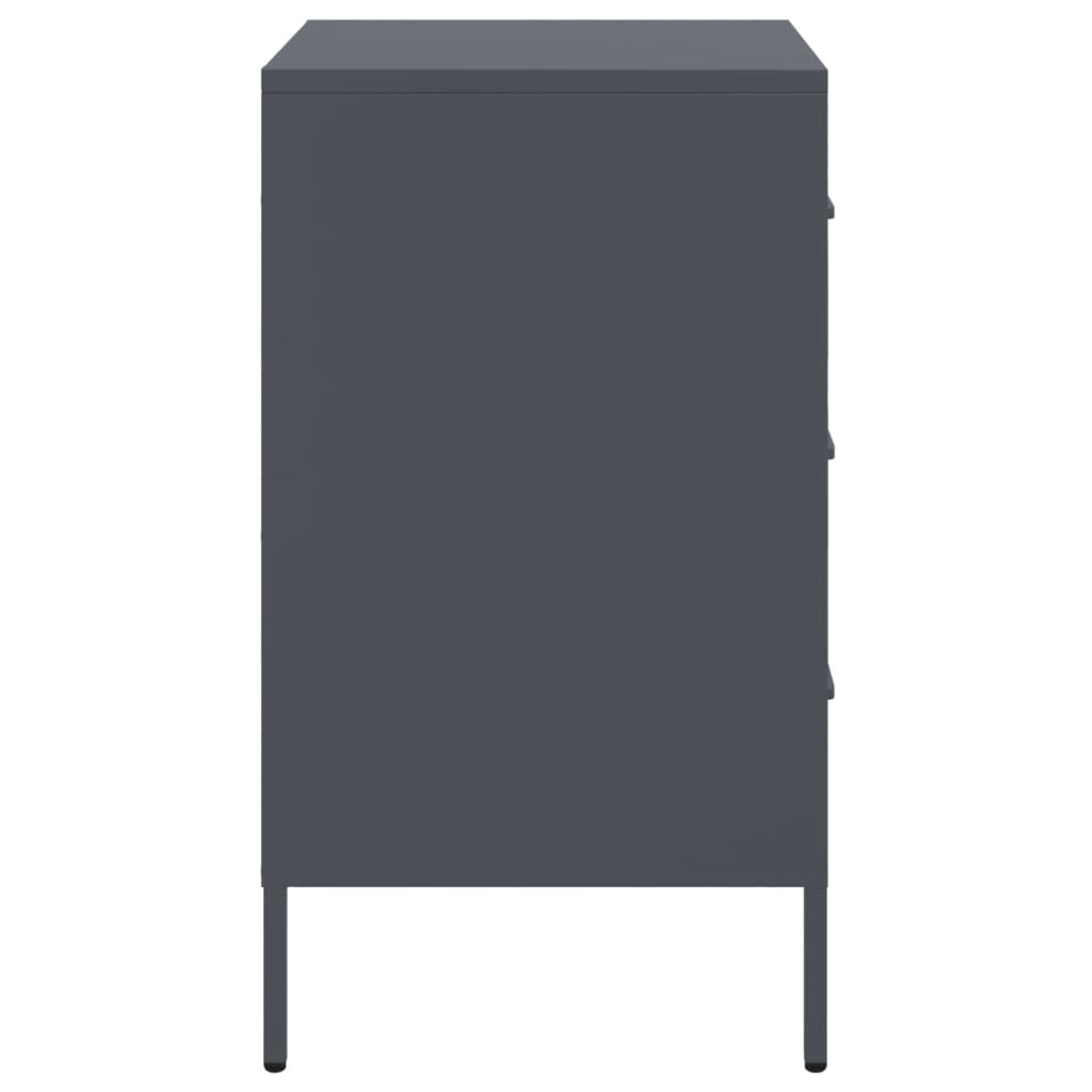vidaXL Table de chevet anthracite 36x39x68 cm acier