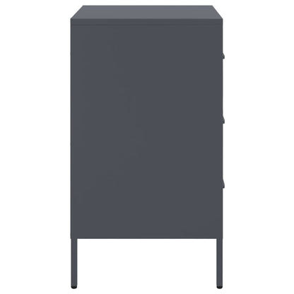 vidaXL Table de chevet anthracite 36x39x68 cm acier