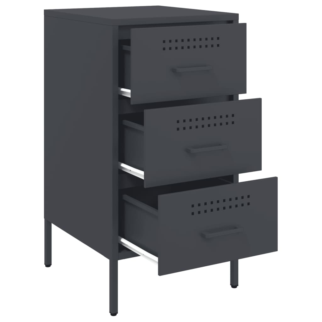 vidaXL Table de chevet anthracite 36x39x68 cm acier