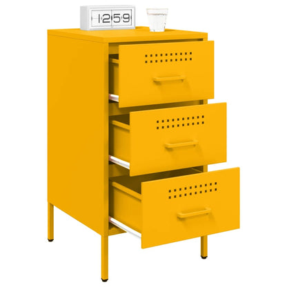 vidaXL Tables de chevet 2 pcs. Jaune moutarde 36x39x68 cm Acier