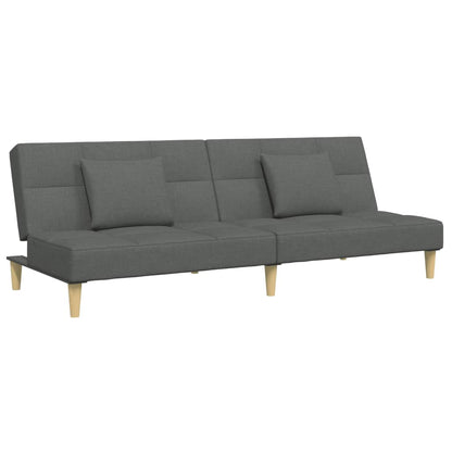 vidaXL Schlafsofa 2-Sitzer mit Fußhocker Dunkelgrau Stoff