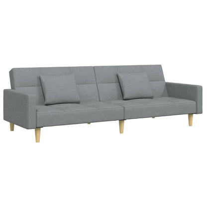 vidaXL Schlafsofa 2-Sitzer mit Fußhocker Hellgrau Stoff