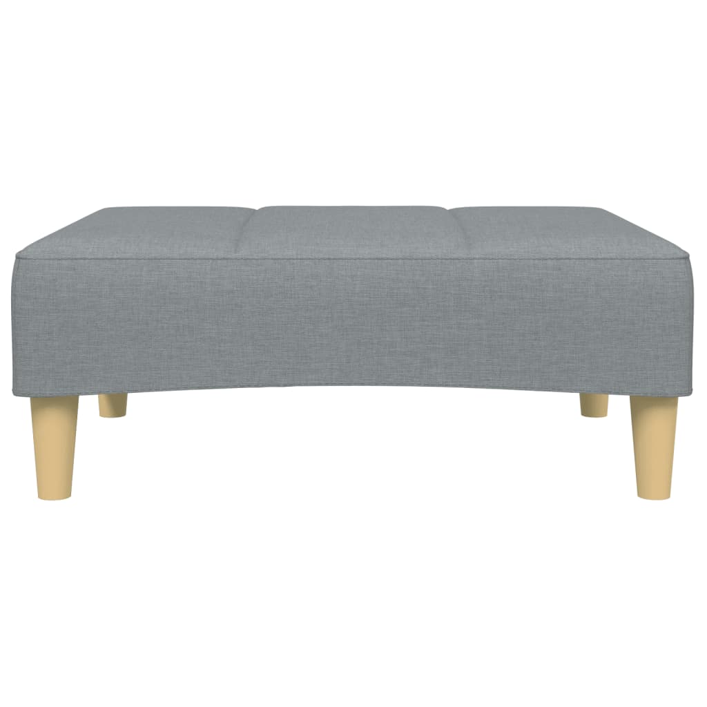 vidaXL Schlafsofa 2-Sitzer mit Fußhocker Hellgrau Stoff