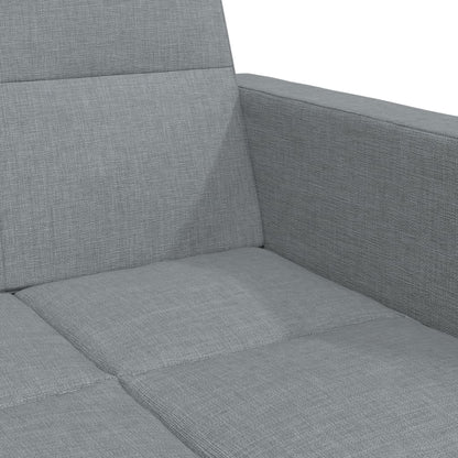 vidaXL Schlafsofa 2-Sitzer mit Fußhocker Hellgrau Stoff