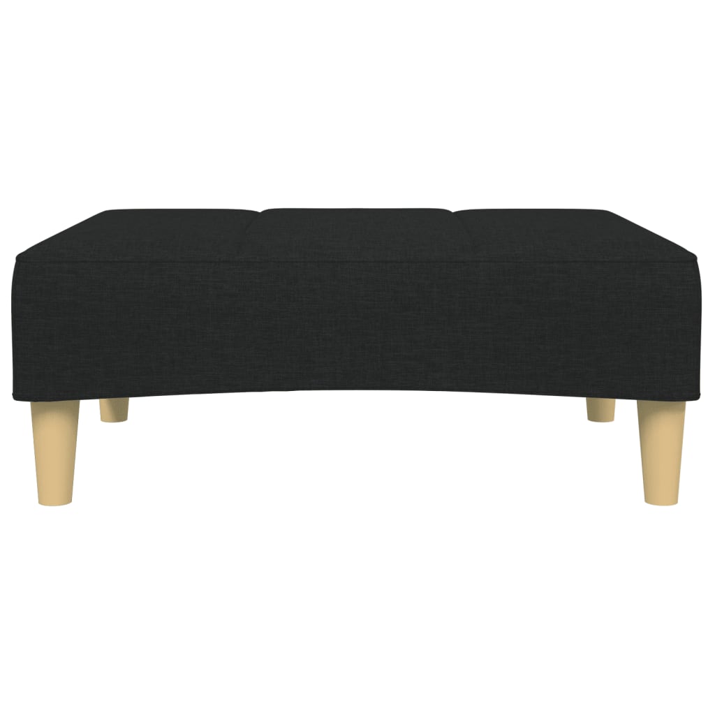 vidaXL Canapé convertible 2 places avec repose-pieds Tissu Noir