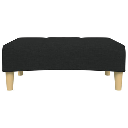 vidaXL Canapé convertible 2 places avec repose-pieds Tissu Noir