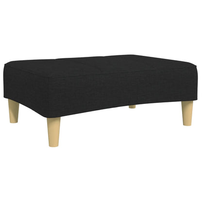 vidaXL Canapé convertible 2 places avec repose-pieds Tissu Noir