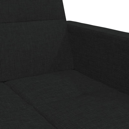 vidaXL Canapé convertible 2 places avec repose-pieds Tissu Noir