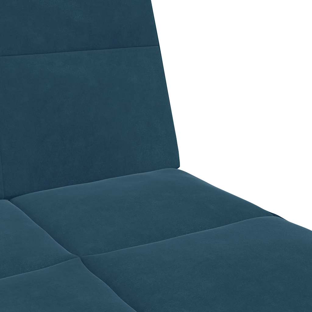 vidaXL Schlafsofa 2-Sitzer mit Fußhocker Blau Samt