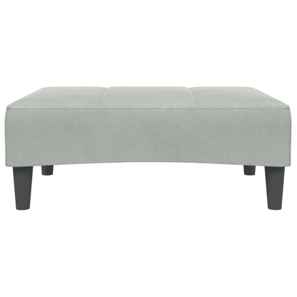 Schlafsofa 2-Sitzer mit Fußhocker Hellgrau Samt