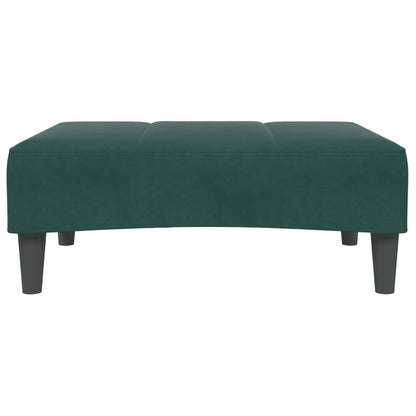 vidaXL Schlafsofa 2-Sitzer mit Fußhocker Dunkelgrün Samt