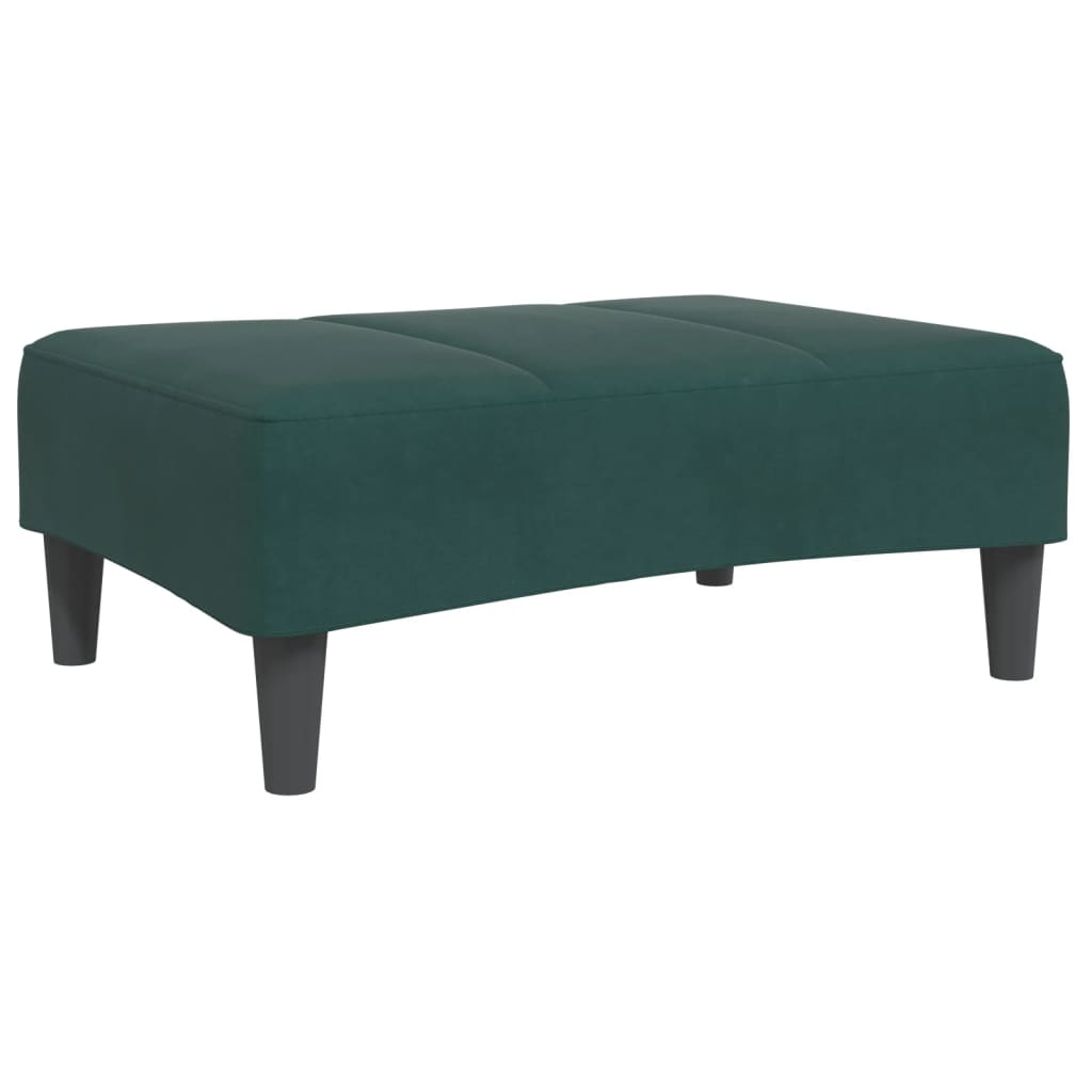 vidaXL Schlafsofa 2-Sitzer mit Fußhocker Dunkelgrün Samt