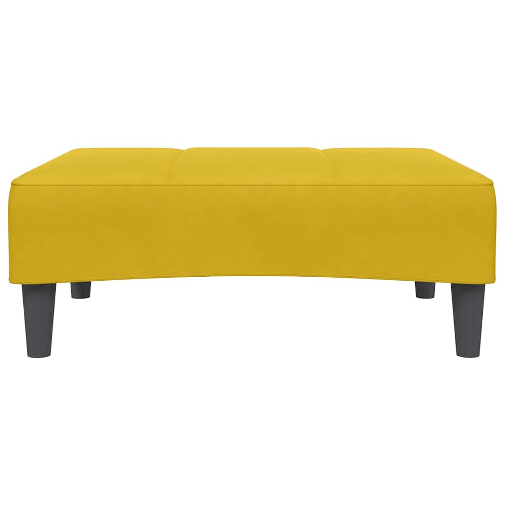 vidaXL Schlafsofa 2-Sitzer mit Fußhocker Gelb Samt