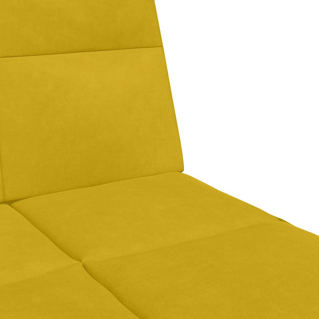 vidaXL Schlafsofa 2-Sitzer mit Fußhocker Gelb Samt