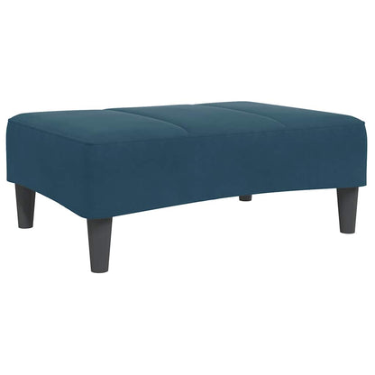 vidaXL Schlafsofa 2-Sitzer mit Fußhocker Blau Samt
