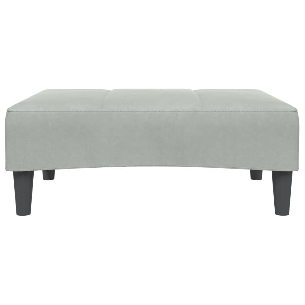 vidaXL Schlafsofa 2-Sitzer mit Fußhocker Hellgrau Samt