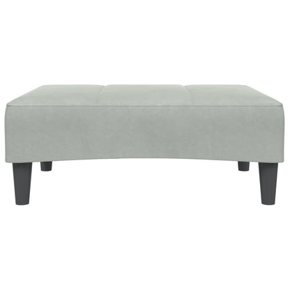 vidaXL Schlafsofa 2-Sitzer mit Fußhocker Hellgrau Samt
