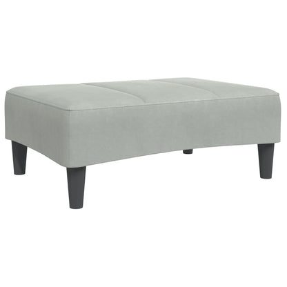 vidaXL Schlafsofa 2-Sitzer mit Fußhocker Hellgrau Samt