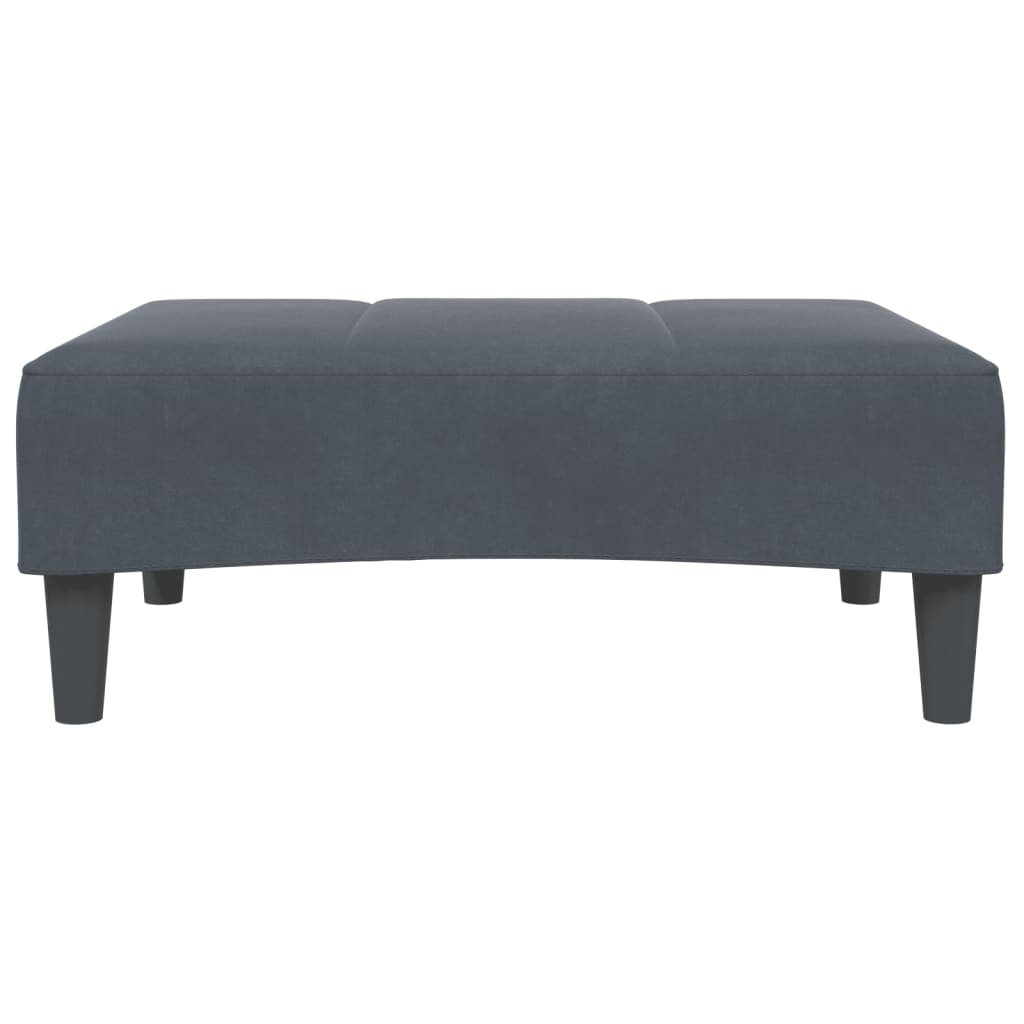 vidaXL Canapé-lit 2 places avec repose-pieds Gris foncé Velours