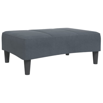 vidaXL Canapé-lit 2 places avec repose-pieds Gris foncé Velours