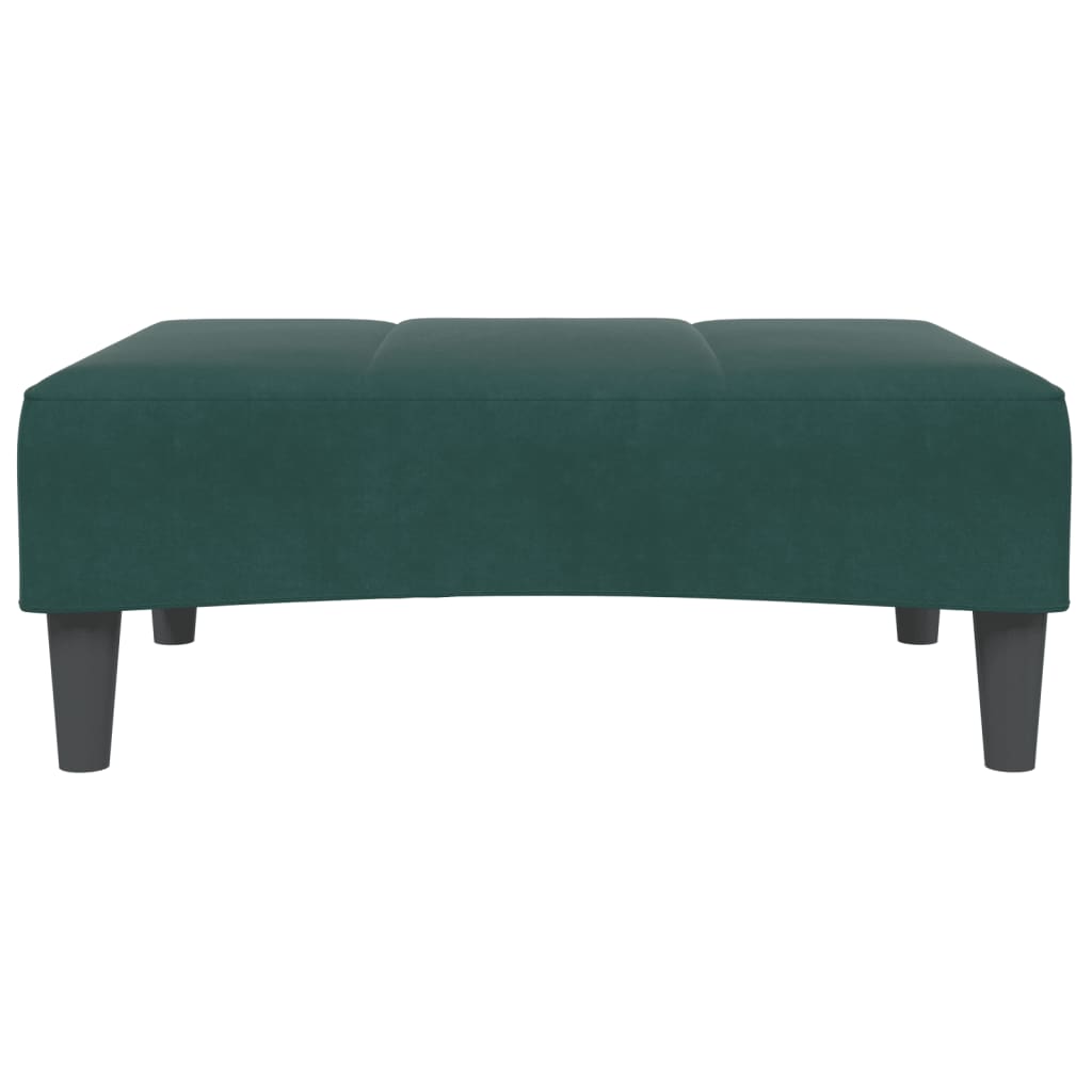 vidaXL Schlafsofa 2-Sitzer mit Fußhocker Dunkelgrün Samt