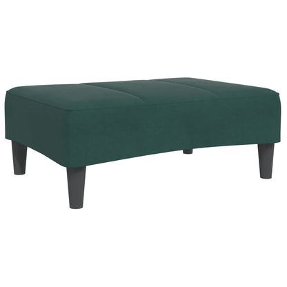 vidaXL Schlafsofa 2-Sitzer mit Fußhocker Dunkelgrün Samt