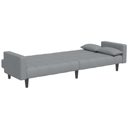 vidaXL Schlafsofa 2-Sitzer mit Fußhocker Hellgrau Stoff