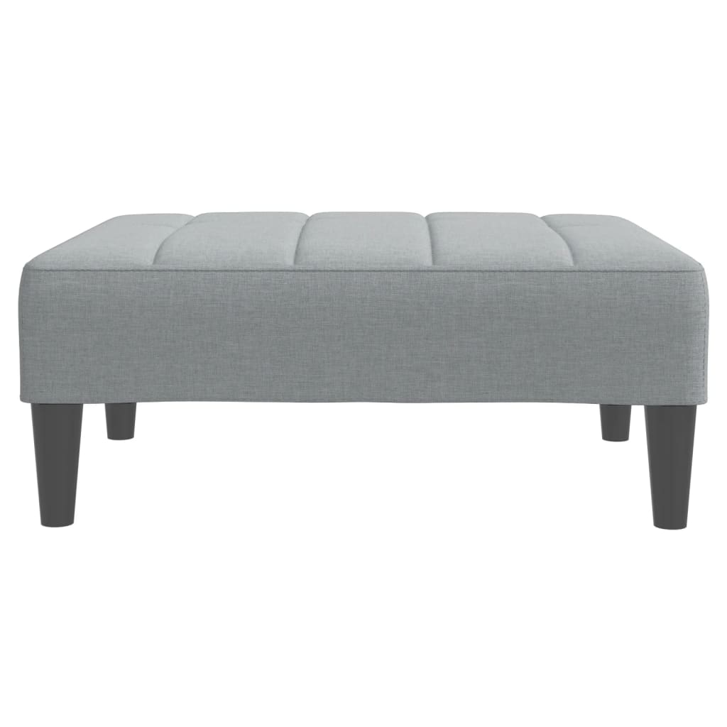 vidaXL Schlafsofa 2-Sitzer mit Fußhocker Hellgrau Stoff