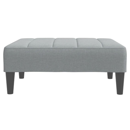 vidaXL Schlafsofa 2-Sitzer mit Fußhocker Hellgrau Stoff
