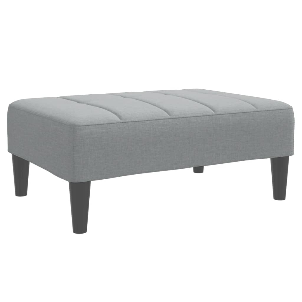 vidaXL Schlafsofa 2-Sitzer mit Fußhocker Hellgrau Stoff