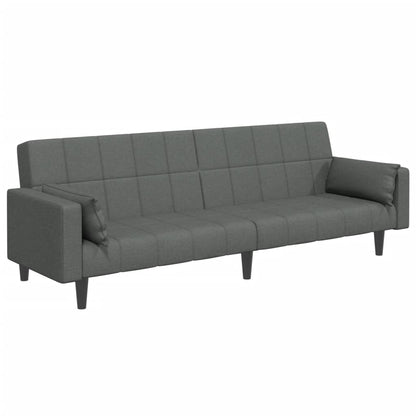 vidaXL Schlafsofa 2-Sitzer mit Fußhocker Dunkelgrau Stoff